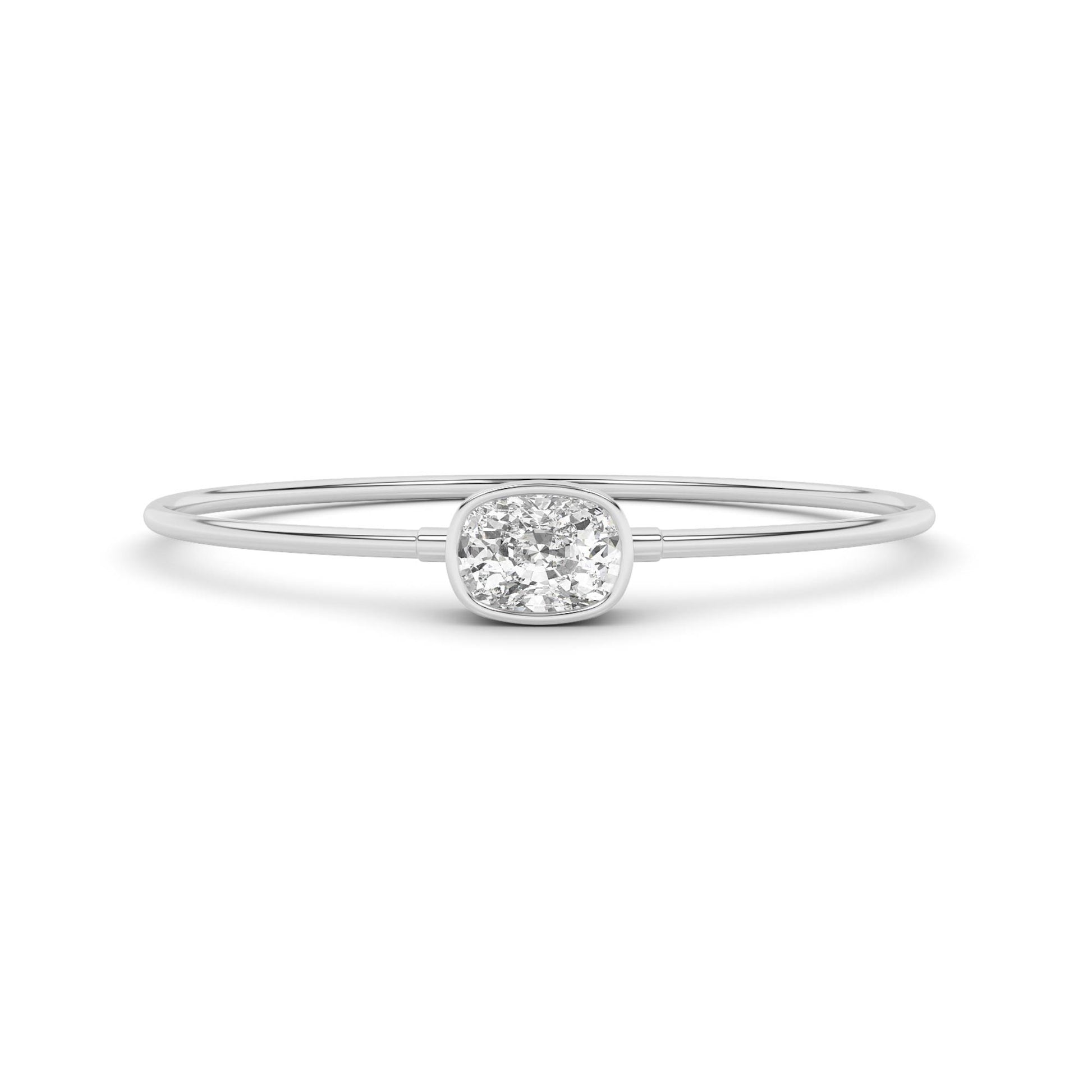 18K Lab-Grown Diamond Bangle – OB68485 - White Gold