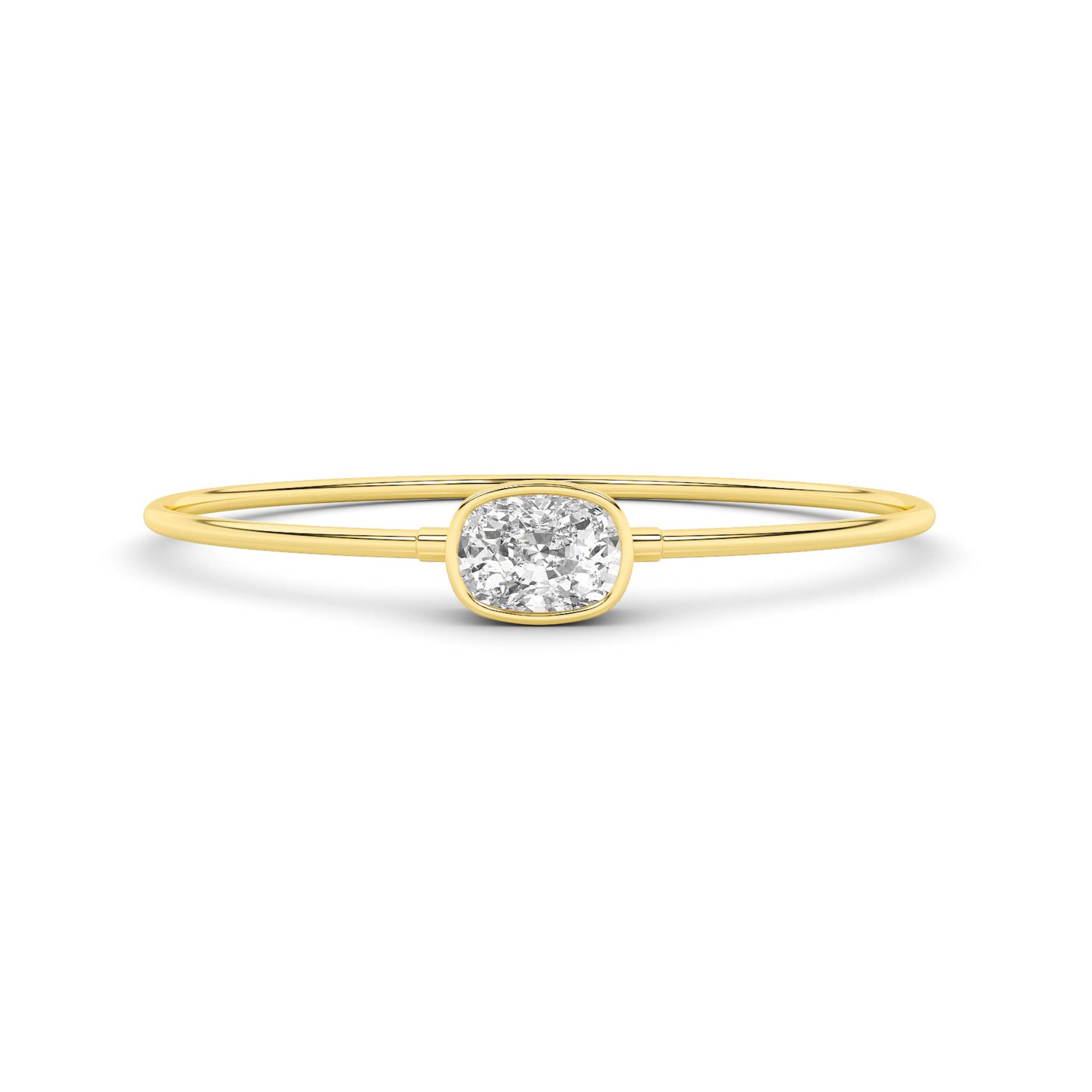 18K Lab-Grown Diamond Bangle – OB68485 - Yellow Gold