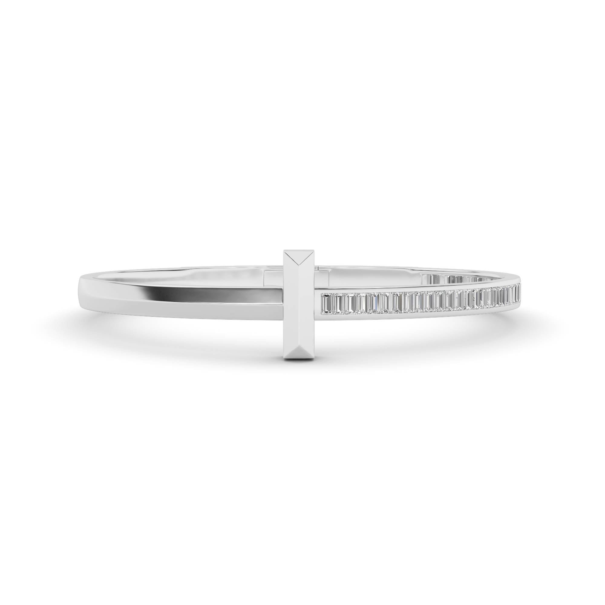 18K Lab-Grown Diamond Bangle – OB68758 - White Gold