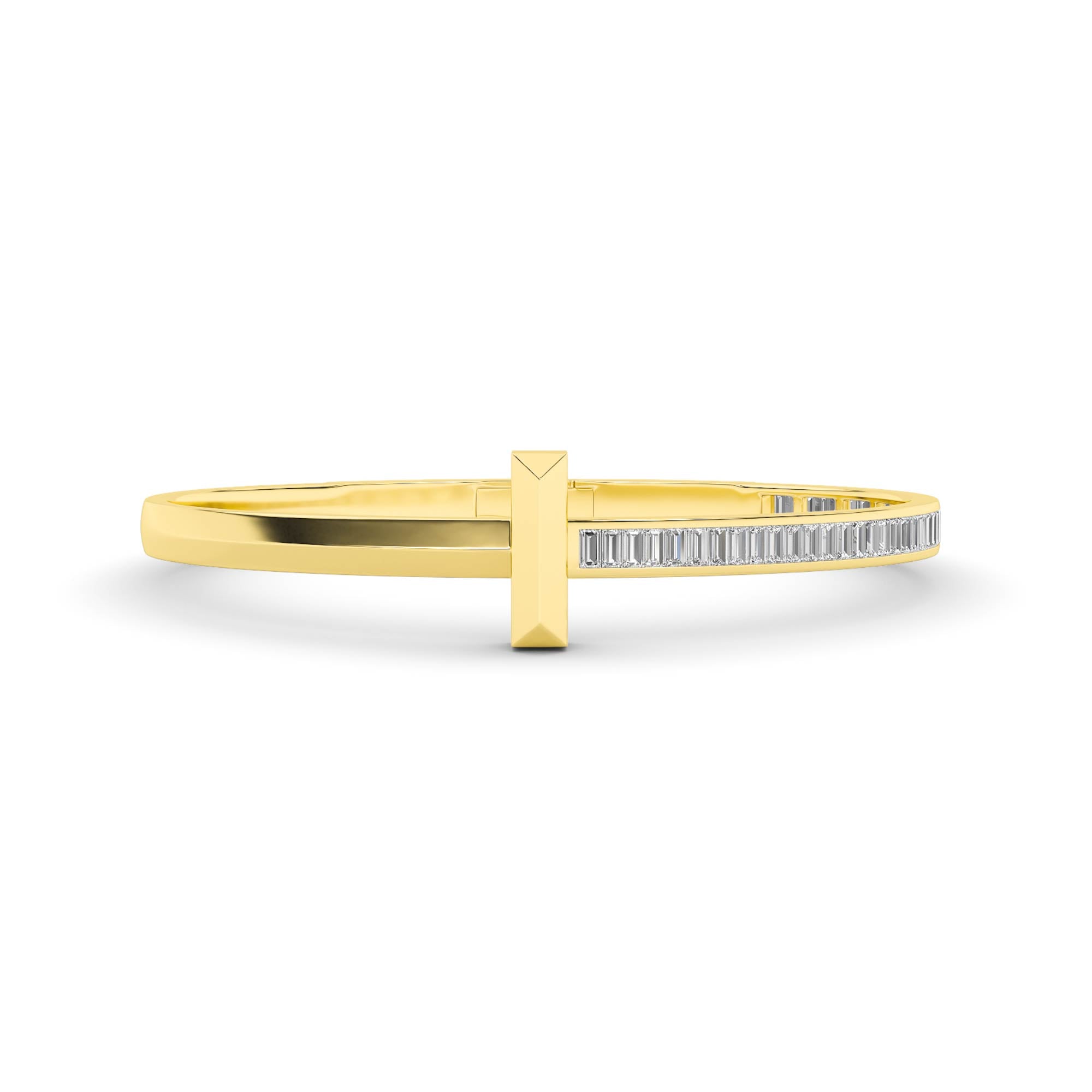 18K Lab-Grown Diamond Bangle – OB68758 - Yellow Gold