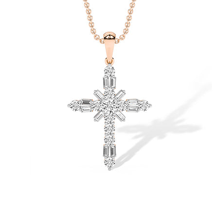 Round LG Diamond Pendant in Rose Gold - BH Diamond Center Antwerp