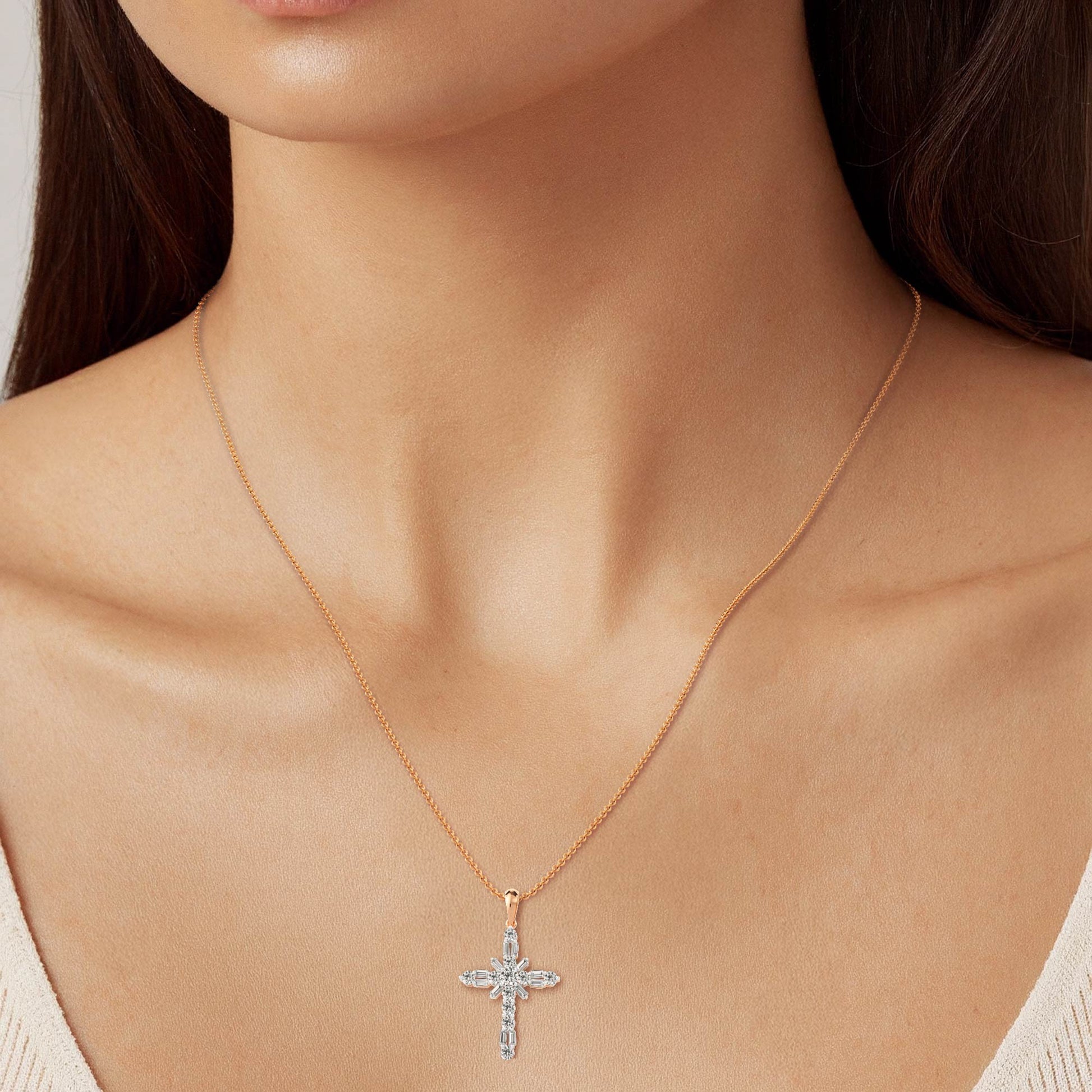 Rond LG diamanten hanger in Geelgoud - BH Diamond Center Antwerpen
