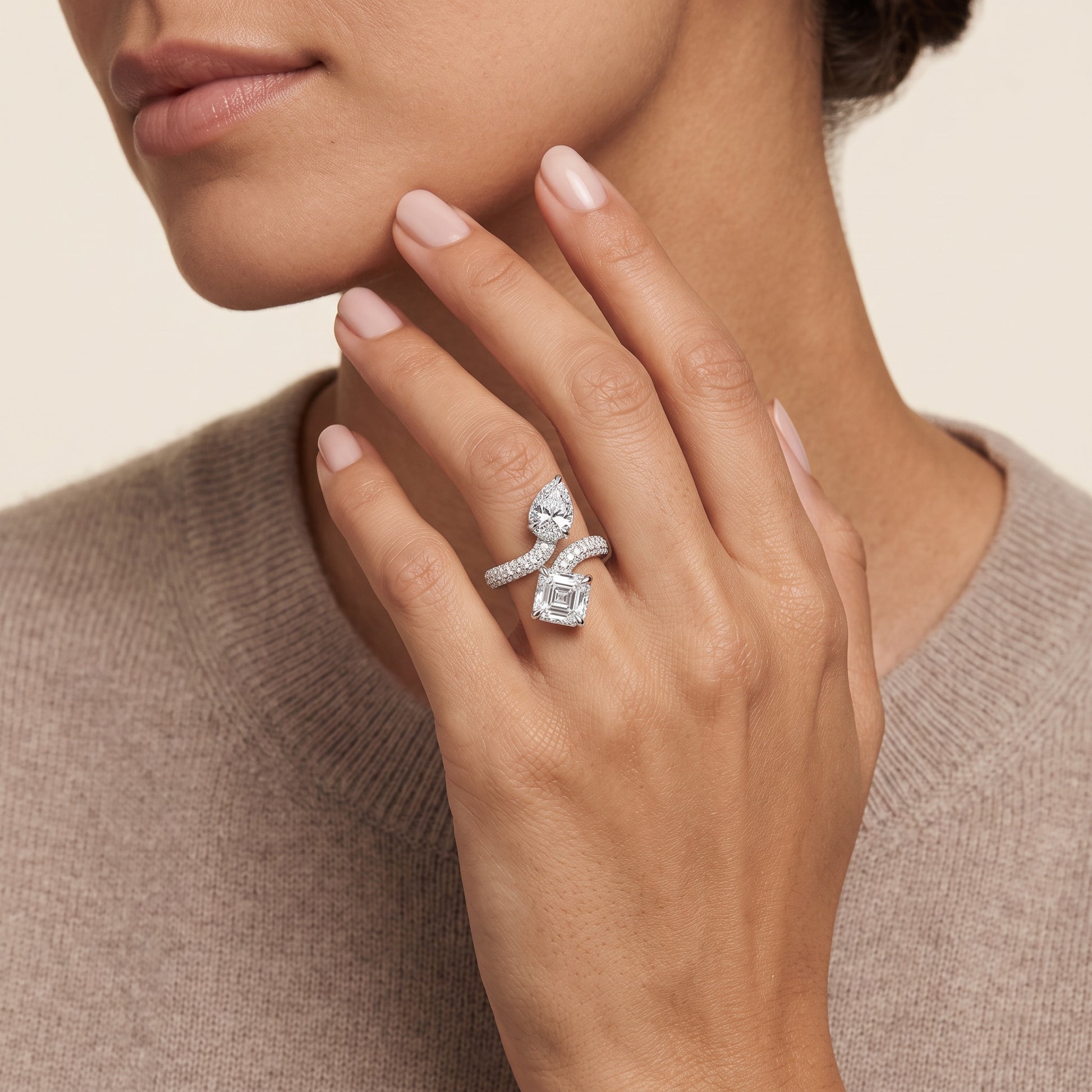 Asscher LG Diamond Ring
