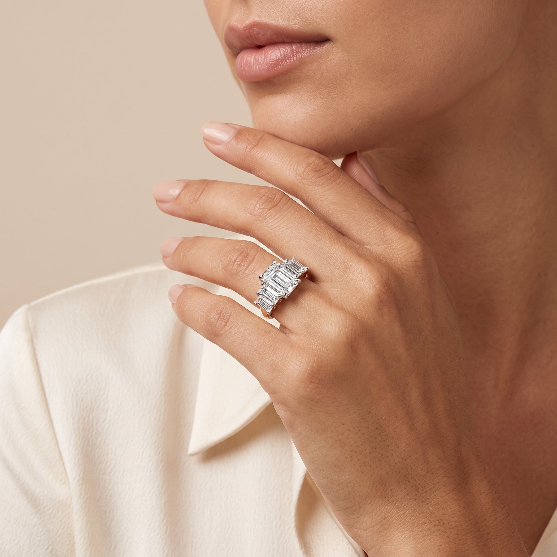 Radiant LG Diamond Ring