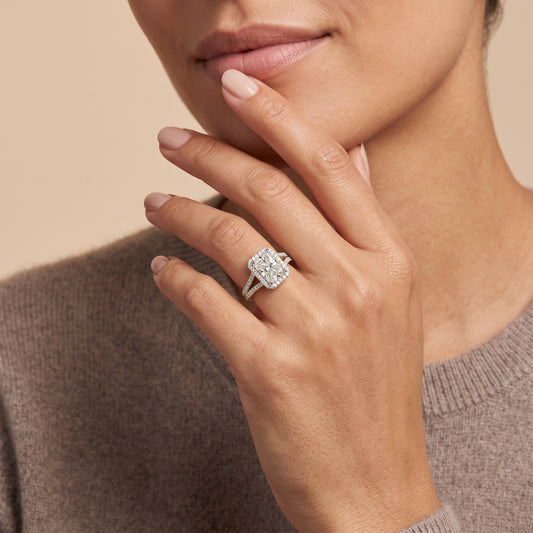 Radiant LG Diamond Ring