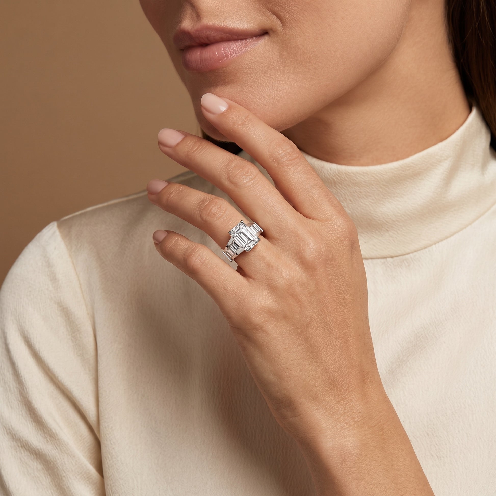 Emerald LG Diamond Ring