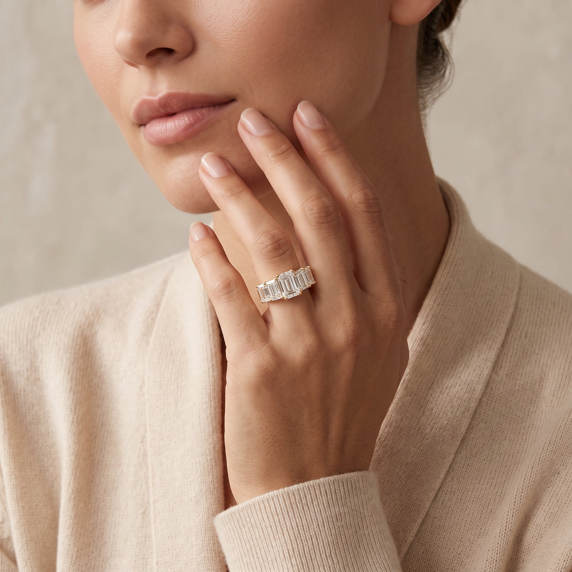 Emerald LG Diamond Ring