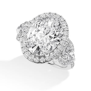 Oval LG Diamond Ring in White Gold - BH Diamond Center Antwerp