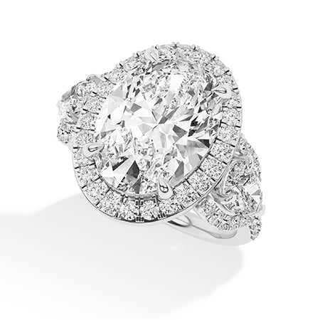 Oval LG Diamond Ring in White Gold - BH Diamond Center Antwerp