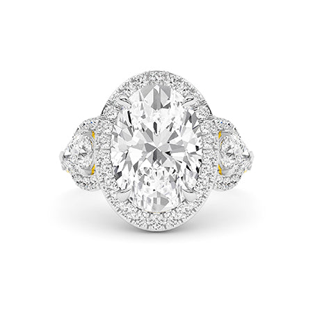 Oval LG Diamond Ring in White Gold - BH Diamond Center Antwerp